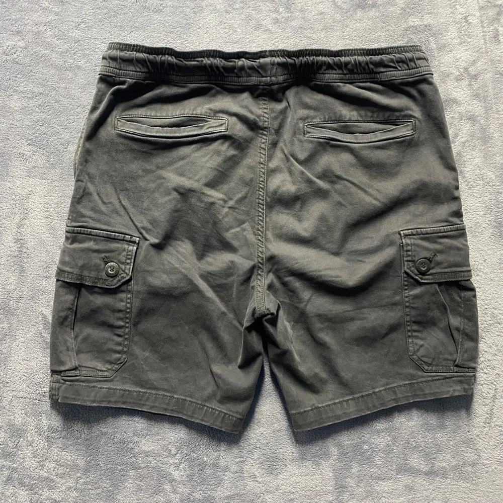Sun+Stone Shorts Mens Medium Cargo Black Elastic Baggy Utility Made in 2023